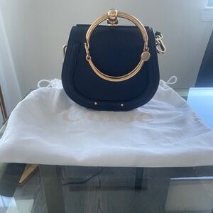 Chloe Gold Hoop Bag